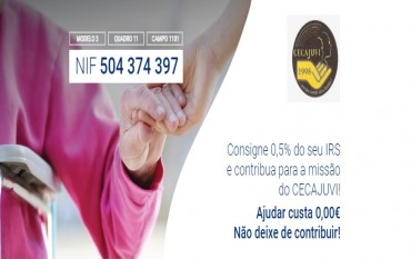 Consigne 0.5% do seu IRS e contribua para a missão do CECAJUVI